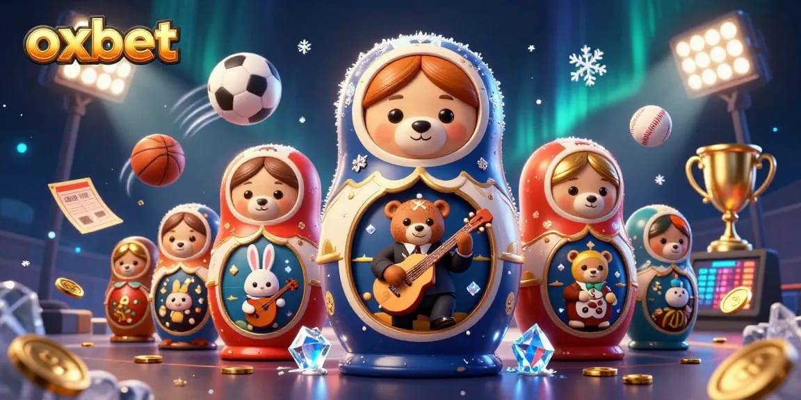 Engaging visual of oxbet showcasing dynamic sports betting elements with vibrant characters and a festive casino theme.