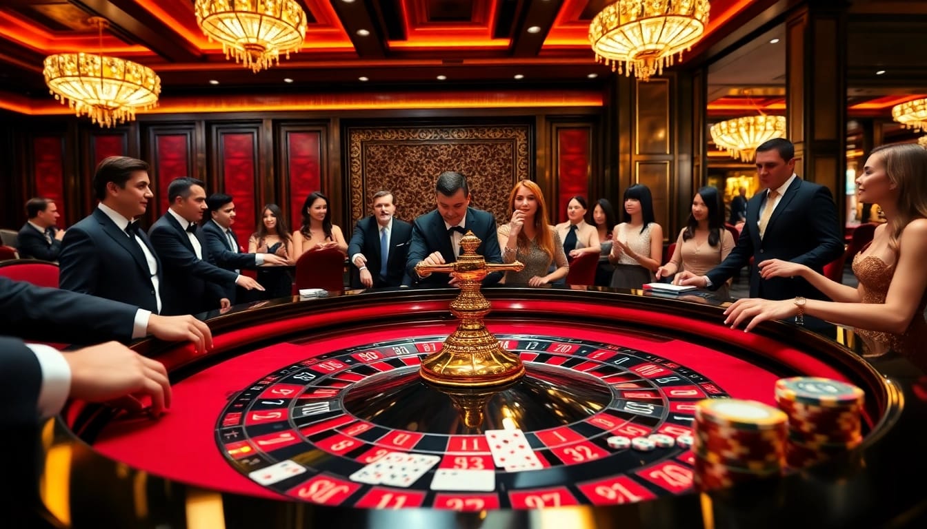Engaged players enjoying a thrilling roulette game at SC88 casino.