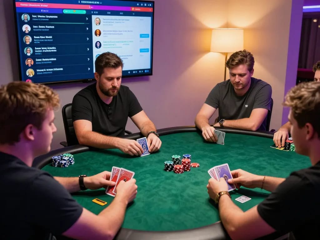 Players engaging in a virtual poker game on TG88, showcasing an interactive and exciting gambling experience.