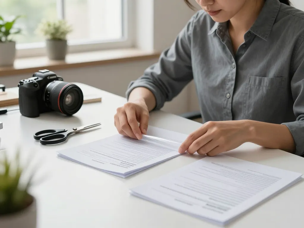 Removing plastic laminate without damage: cách bóc giấy ép plastic không rách giấy in a bright home office.