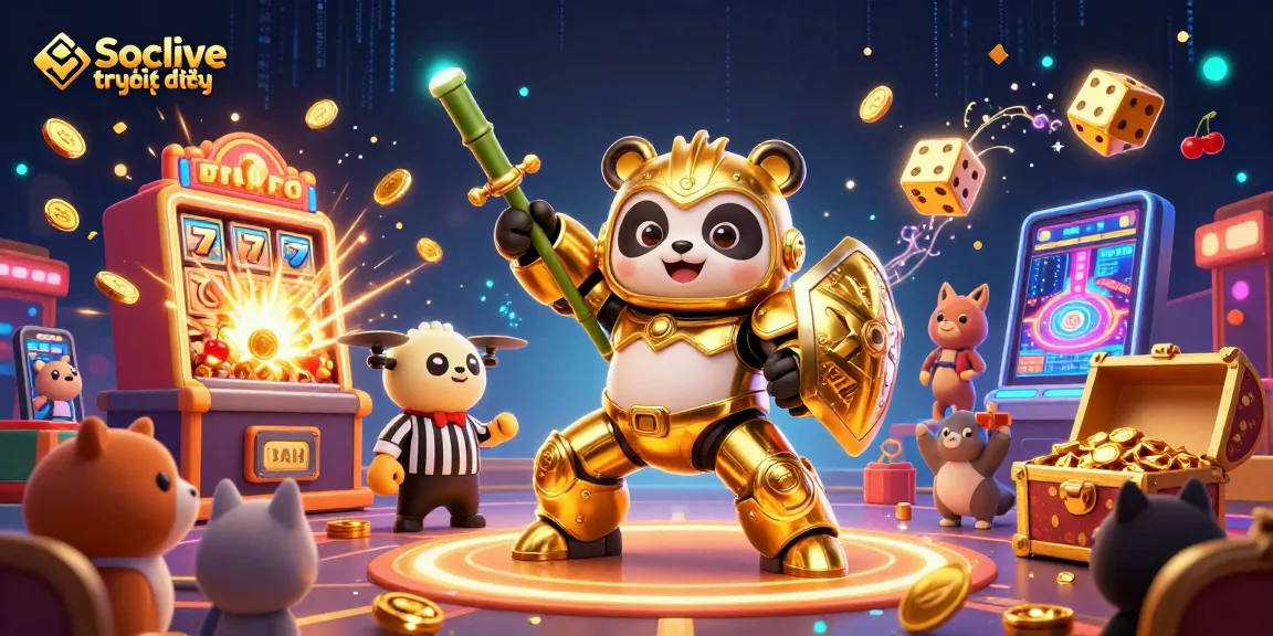 Socolive trực tiếp offers an exciting gambling experience with a vibrant 3D casino scene full of action.