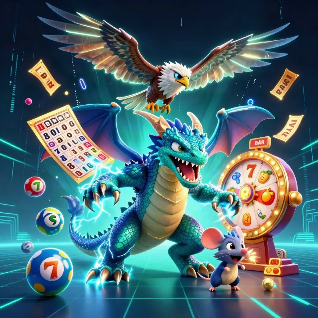 Drago, falco e topo elettrici tra premi, dadi e luci neon marine