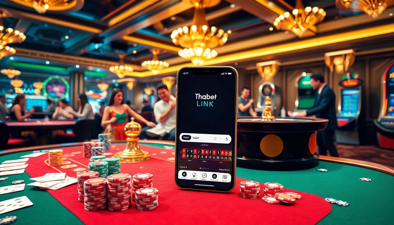 Experience the thrill of gaming with the Thabet link app on a luxurious casino table.